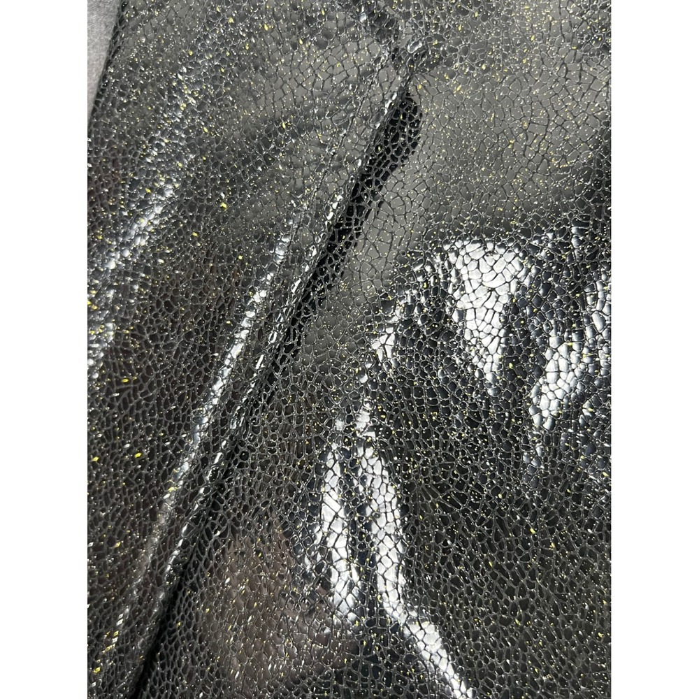 Terry Lewis Black Metallic Crackle Genuine Leather Blazer Jacket‎ Womens 3X Plus - Picture 4 of 10